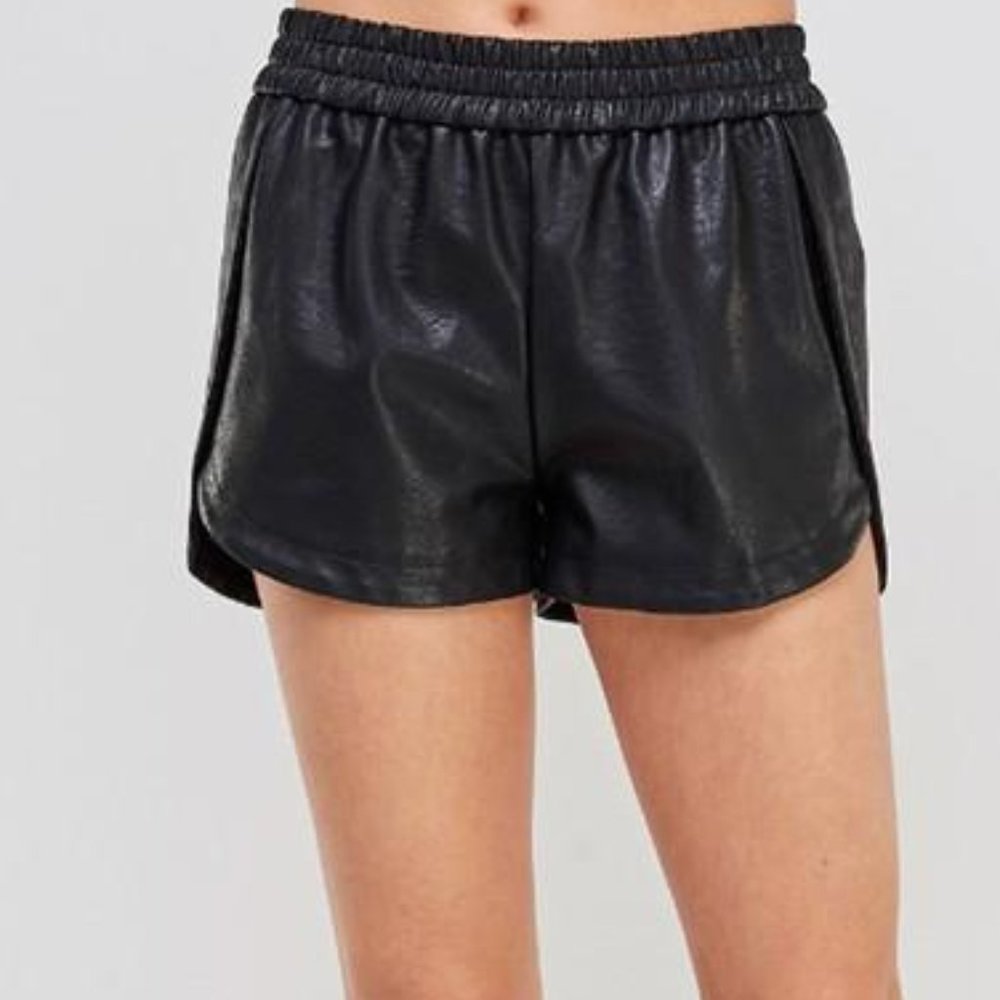 Leather-like shorts